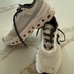 On Running Women's Cloud Athletic Shoes in Light Gray/White